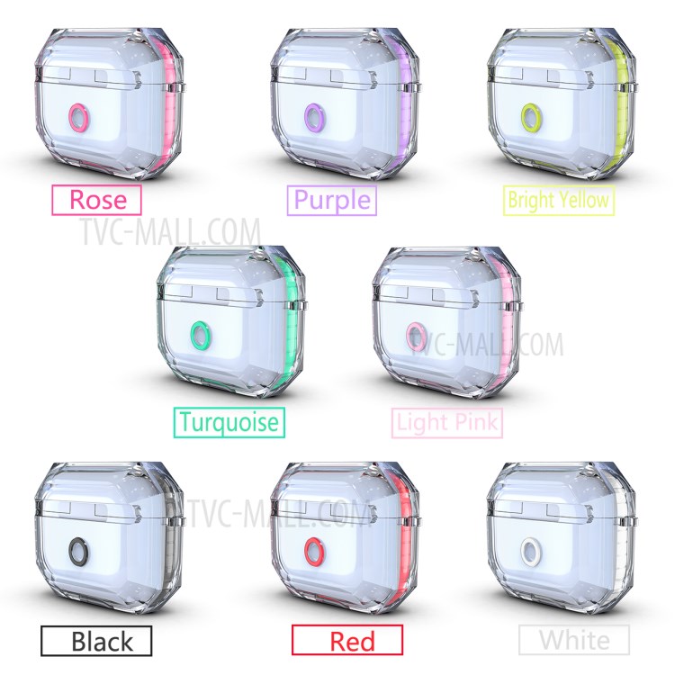 Embed Color Transparent TPU Protective Case for Apple AirPods Pro - White-8