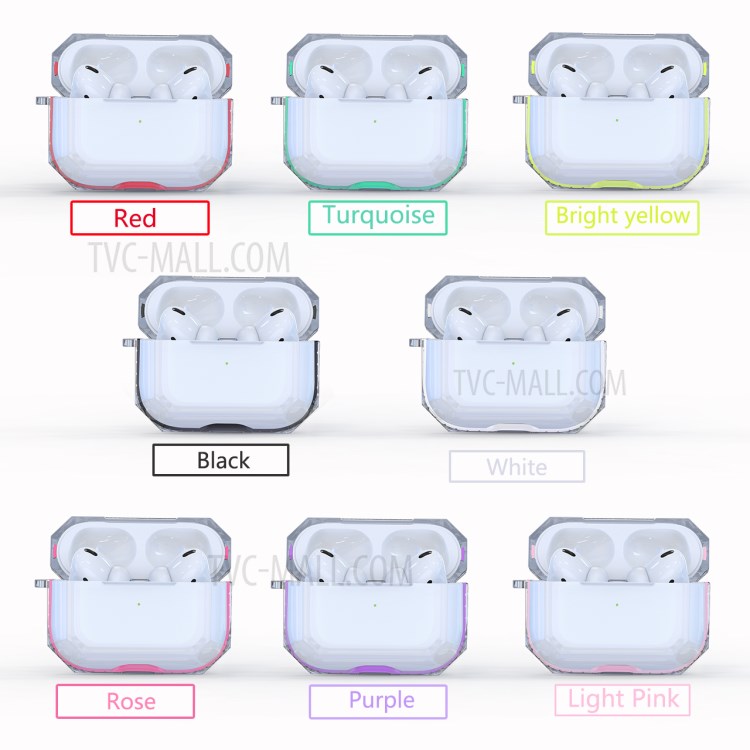 Embed Color Transparent TPU Protective Case for Apple AirPods Pro - White-9