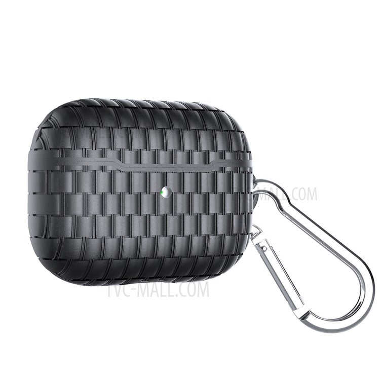 Woven Texture TPU Headset Earphone Cover for Apple AirPods Pro - Black-1