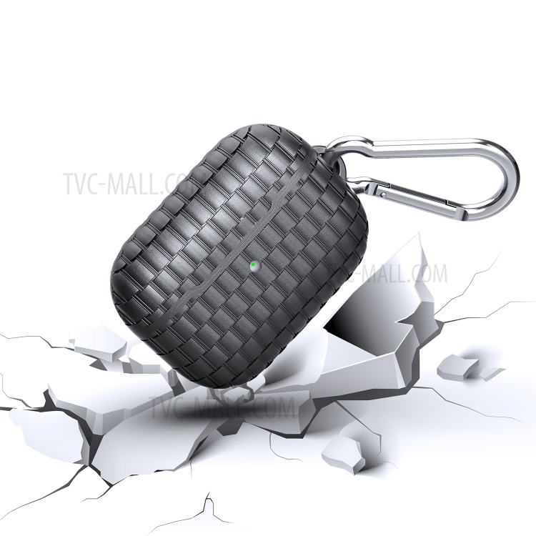 Woven Texture TPU Headset Earphone Cover for Apple AirPods Pro - Black-3