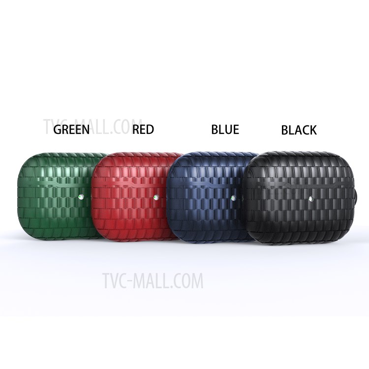 Woven Texture TPU Headset Earphone Cover for Apple AirPods Pro - Black-8