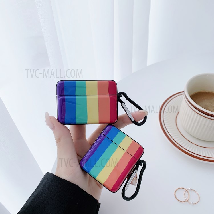 IMD Rainbow Pattern TPU Protective Case for Apple AirPods Pro-2