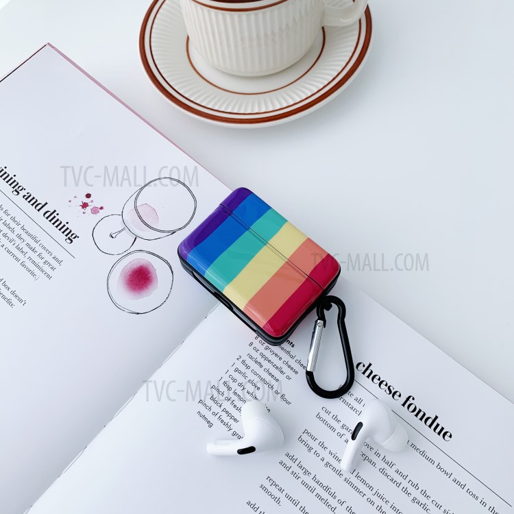 IMD Rainbow Pattern TPU Protective Case for Apple AirPods Pro-7
