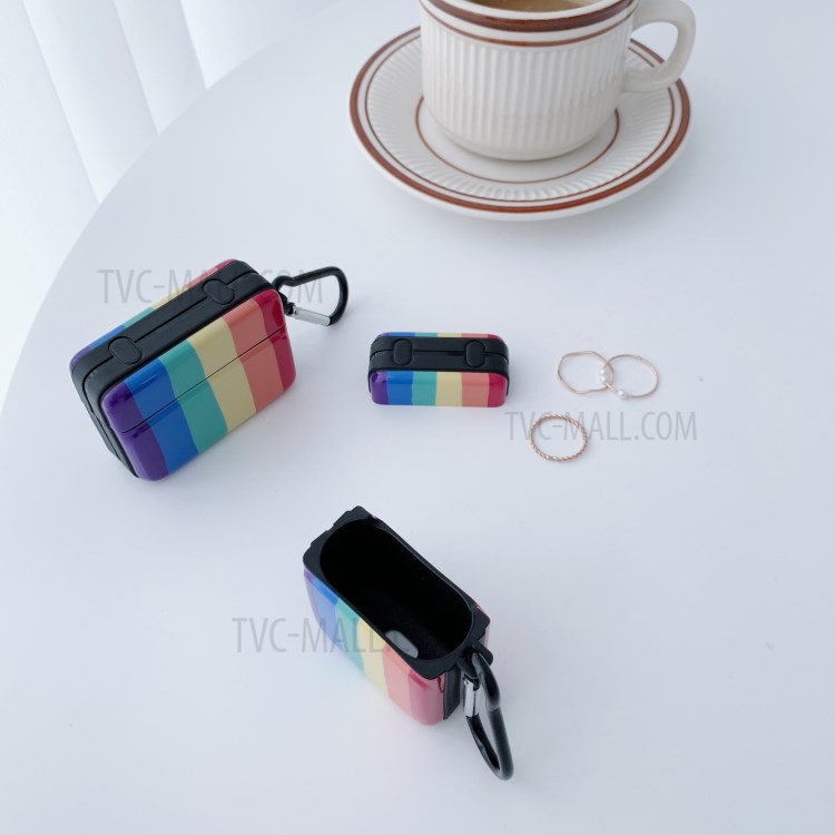 IMD Rainbow Pattern TPU Protective Case for Apple AirPods Pro-8