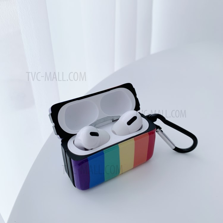 IMD Rainbow Pattern TPU Protective Case for Apple AirPods Pro-9