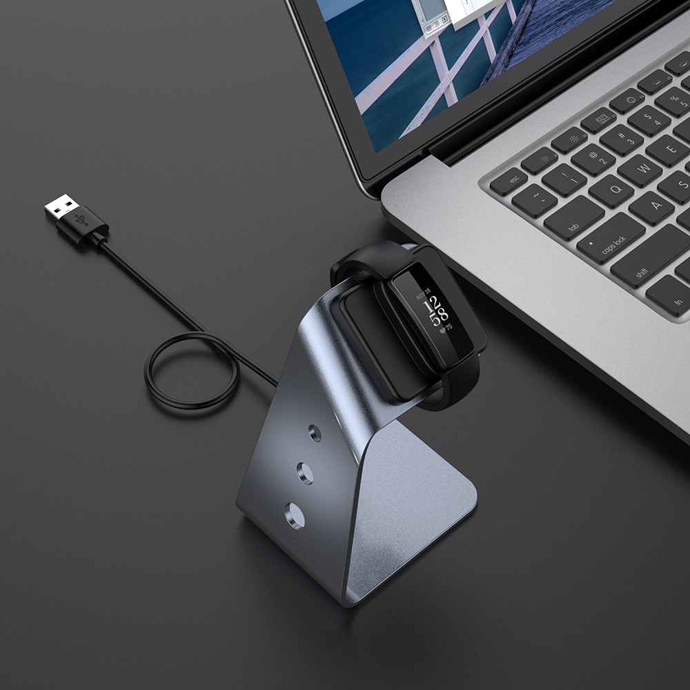 Charging Cradle Dock Holder with 1.5M USB Cable for Fitbit Inspire 2 - Grey-15
