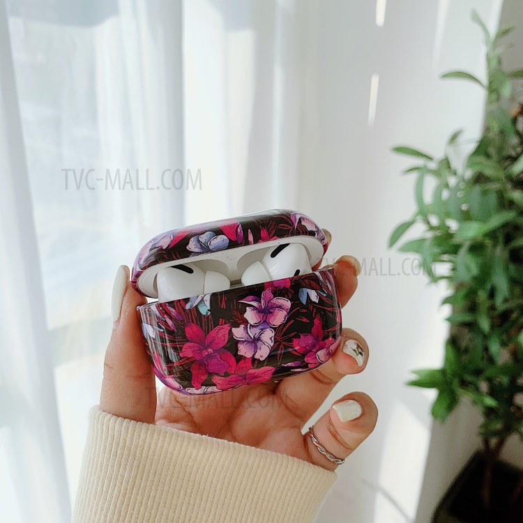PC-Schutzwasseraufkleber Für Apple Airpods Pro - Schwarz / Blühende Blumen-1