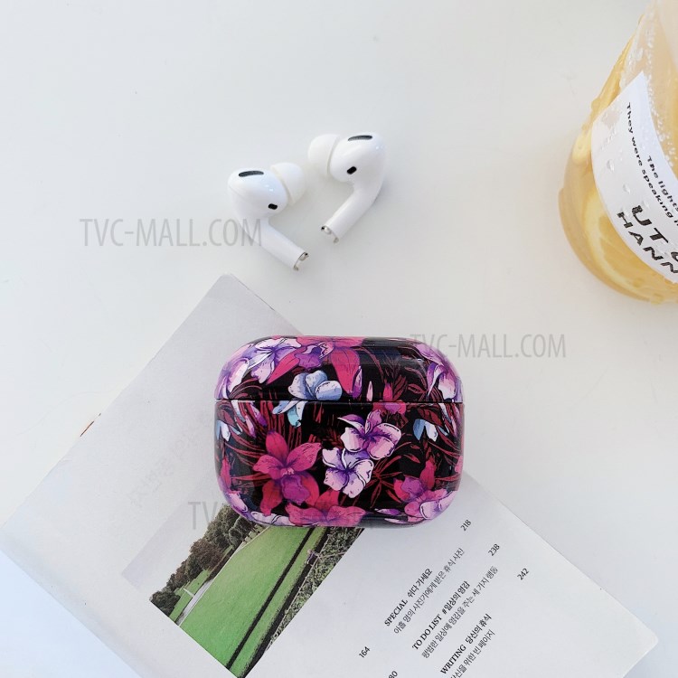 PC-Schutzwasseraufkleber Für Apple Airpods Pro - Schwarz / Blühende Blumen-4