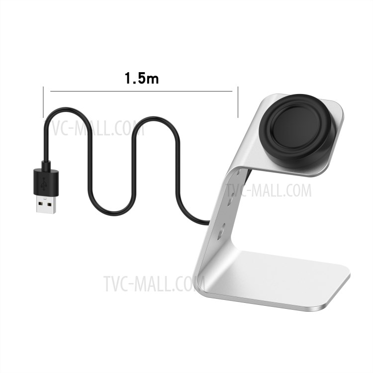 Aluminum Alloy USB Charging Dock Bracket Charging Cradle Stand for Samsung Galaxy Watch Active/Active2/Watch 3 Smart Watch - Silver-12