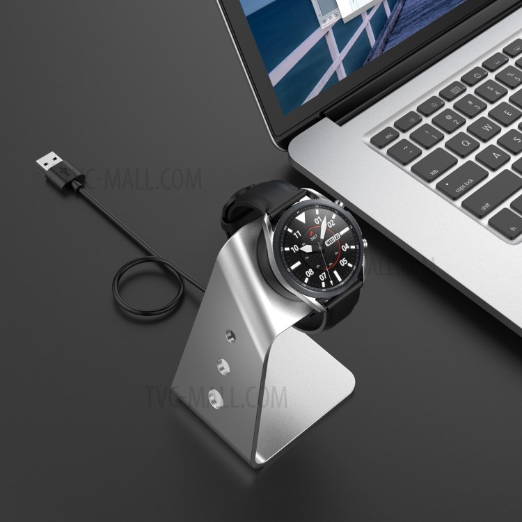 Aluminum Alloy USB Charging Dock Bracket Charging Cradle Stand for Samsung Galaxy Watch Active/Active2/Watch 3 Smart Watch - Silver-14