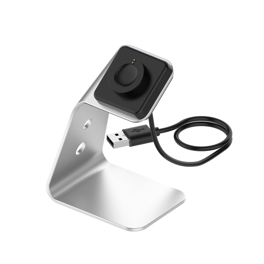 Smartwatch Aluminum Alloy Charging Stand Desktop Mount with 1.5m Cable for Fossil Gen5/Gen 4 - Silver-1
