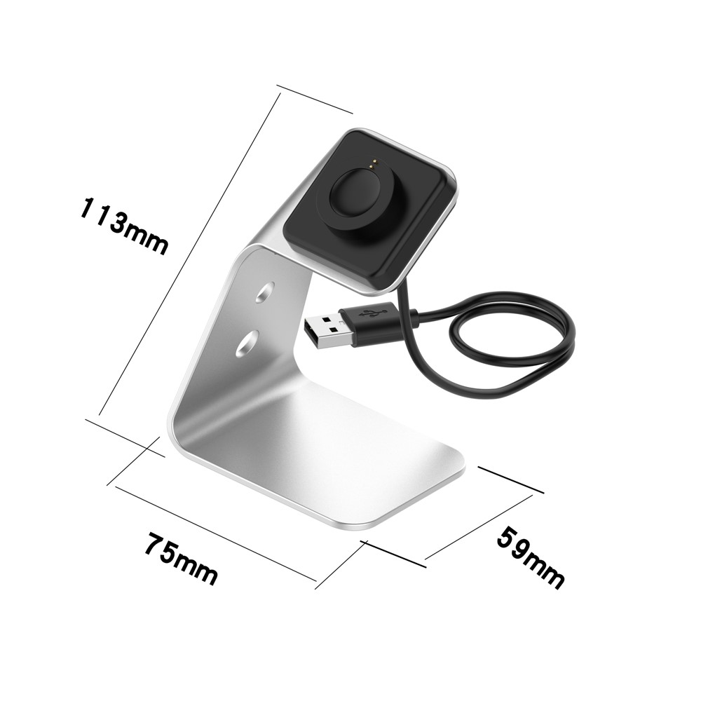 Smartwatch Aluminum Alloy Charging Stand Desktop Mount with 1.5m Cable for Fossil Gen5/Gen 4 - Silver-10