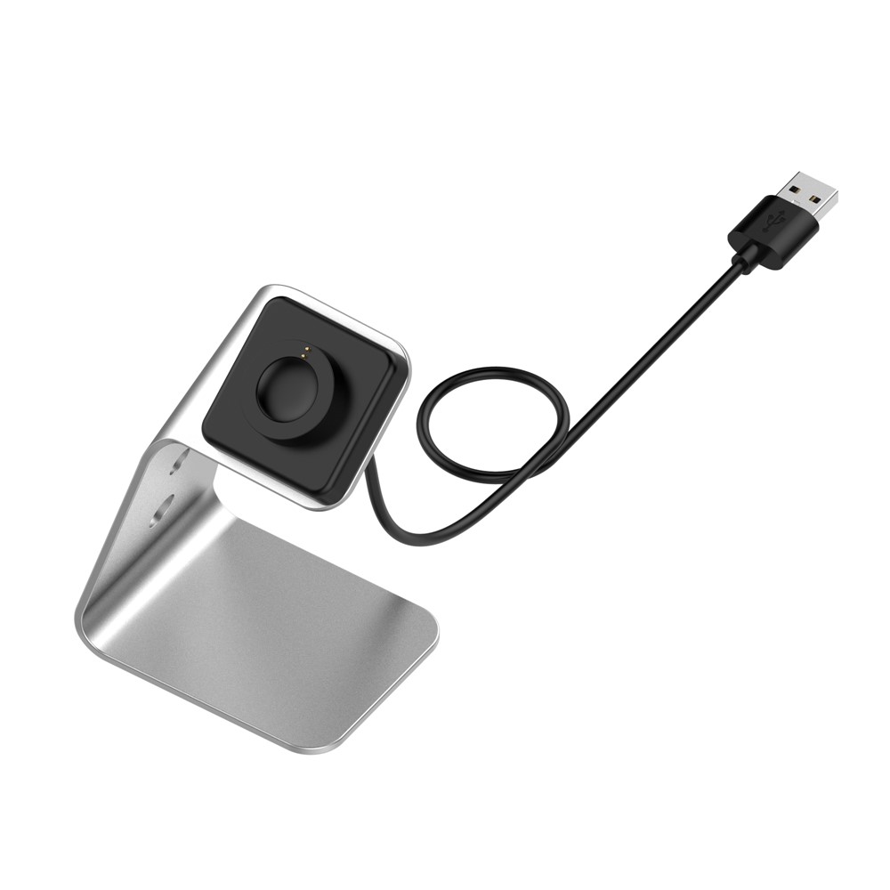 Smartwatch Aluminum Alloy Charging Stand Desktop Mount with 1.5m Cable for Fossil Gen5/Gen 4 - Silver-2