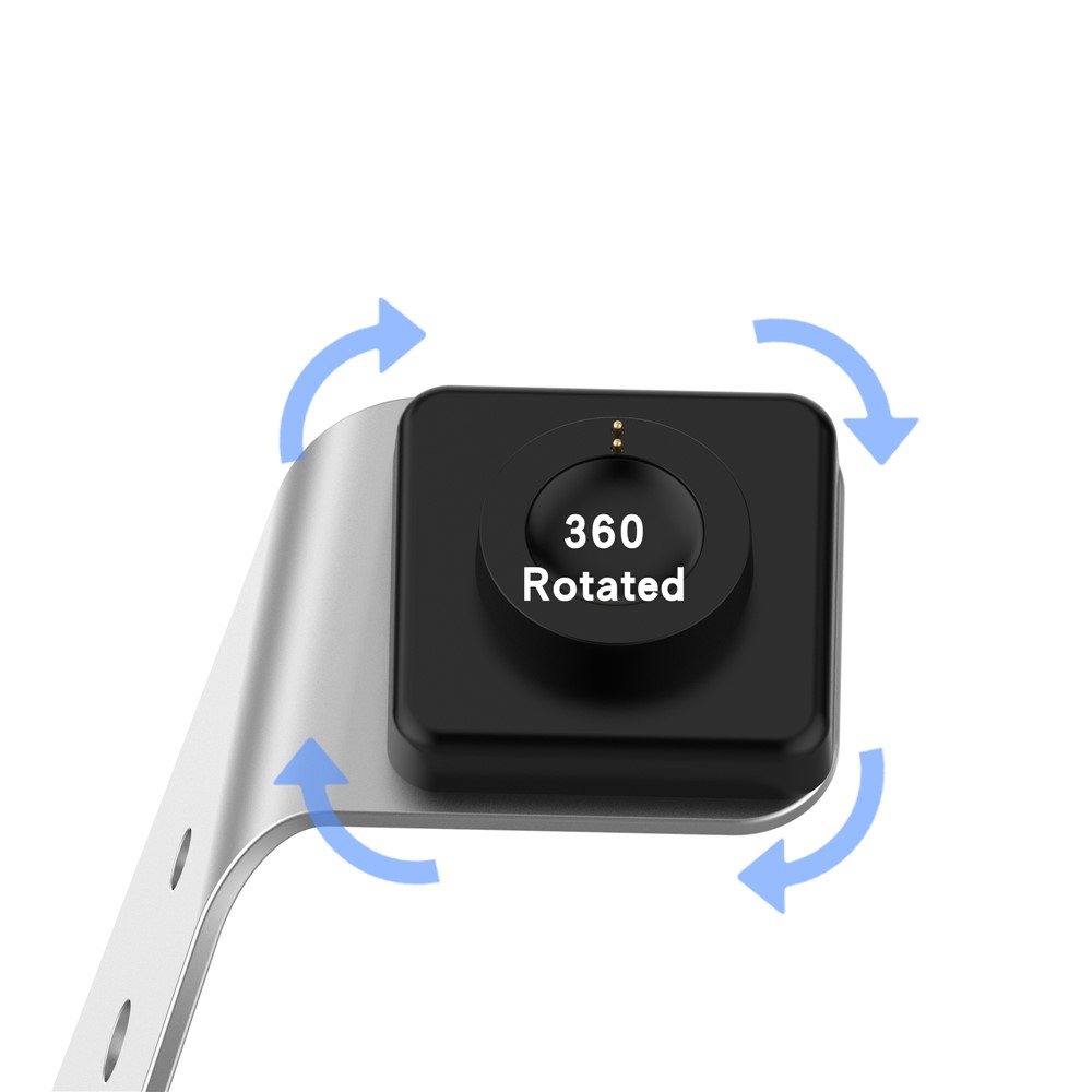 Smartwatch Aluminum Alloy Charging Stand Desktop Mount with 1.5m Cable for Fossil Gen5/Gen 4 - Silver-9