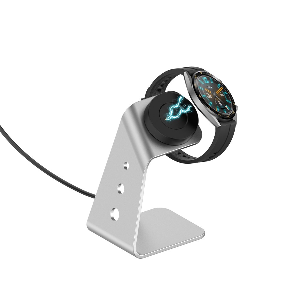 Cradle Charger Stand Holder Dock Station Base with 1.5M USB Cable for Huawei Watch GT/GT 2e/GT 2 (42mm/46mm)/Honor Watch GS Pro/Honor Magic/Honor Magic Watch 2 (42mm/46mm)/Honor Watch Dream - Silver-3