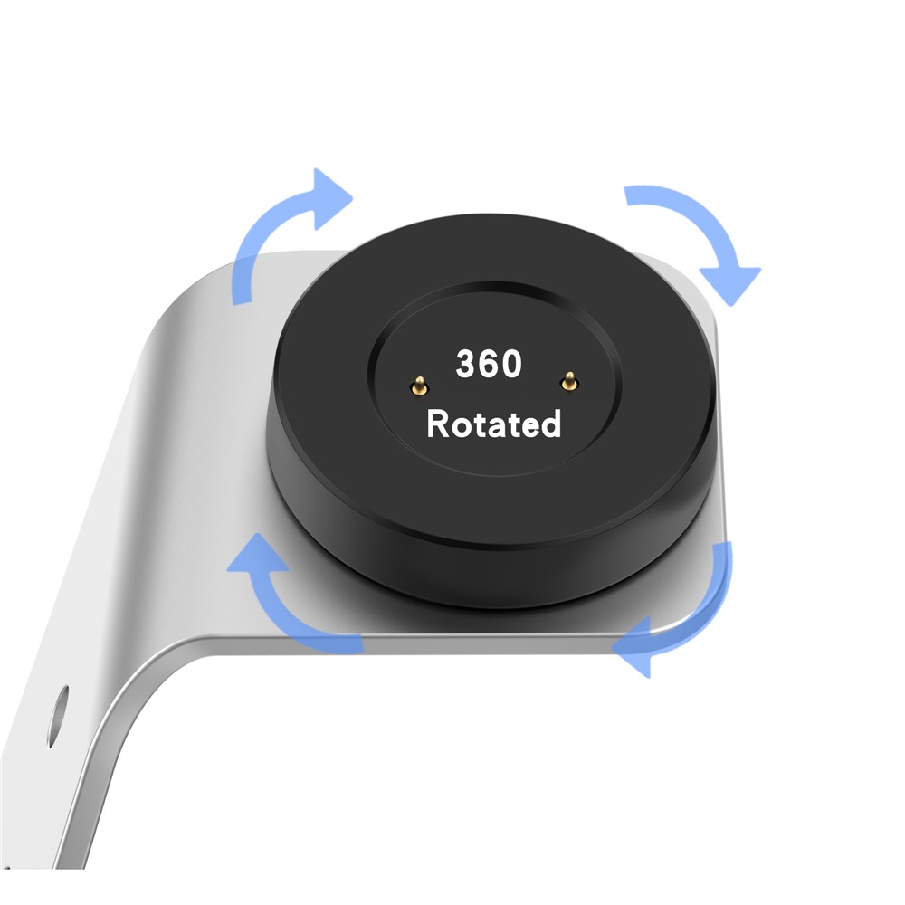 Cradle Charger Stand Holder Dock Station Base with 1.5M USB Cable for Huawei Watch GT/GT 2e/GT 2 (42mm/46mm)/Honor Watch GS Pro/Honor Magic/Honor Magic Watch 2 (42mm/46mm)/Honor Watch Dream - Silver-8