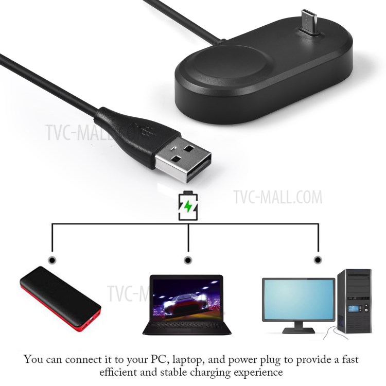 2-in-1 Type-C and USB Charger Dock Station for Samsung Galaxy Watch Active/Watch3-4