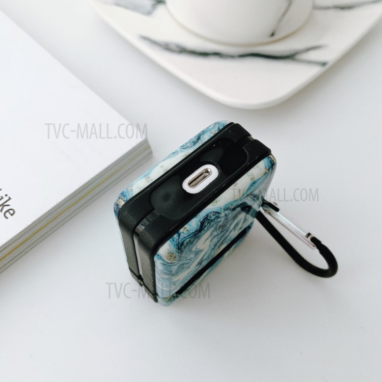 IMD Gilding Marble Pattern Design Soft TPU Protective Case for Apple AirPods with Charging Case (2016)/Apple AirPods with Charging Case (2019)/Wireless Charging Case (2019) - Style A-4