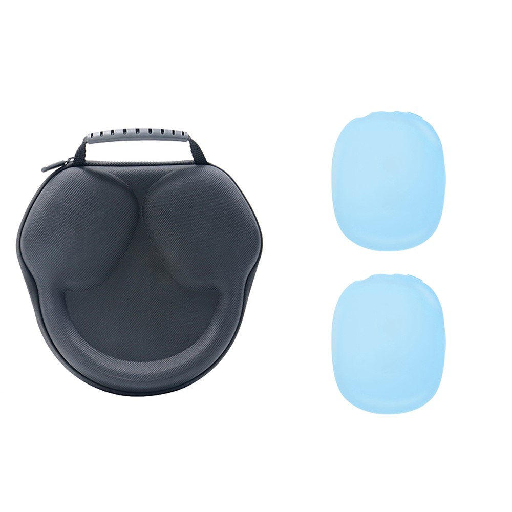 Silicone Over Ear Headphone Case + Protective Sleeve Bag for AirPods Max with USB-C / Max - Blue