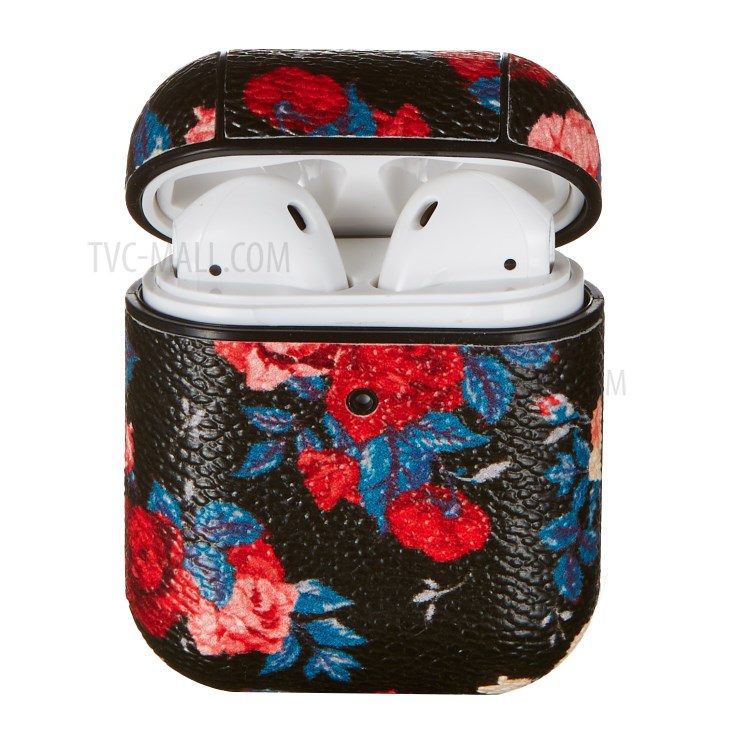 Flower Pattern Printing Skin PC Protective Earphone Case for Apple AirPods with Charging Case (2016)/(2019)/Wireless Charging Case (2019) - Style A-1