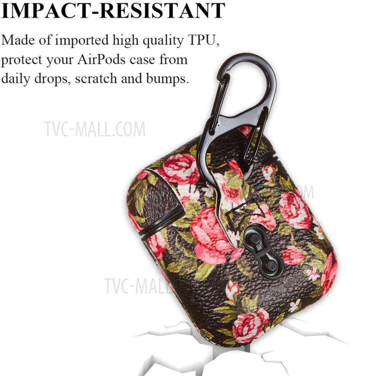 Flower Pattern Printing Skin PC Protective Earphone Case for Apple AirPods with Charging Case (2016)/(2019)/Wireless Charging Case (2019) - Style A-2