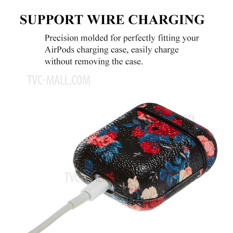Flower Pattern Printing Skin PC Protective Earphone Case for Apple AirPods with Charging Case (2016)/(2019)/Wireless Charging Case (2019) - Style A-5