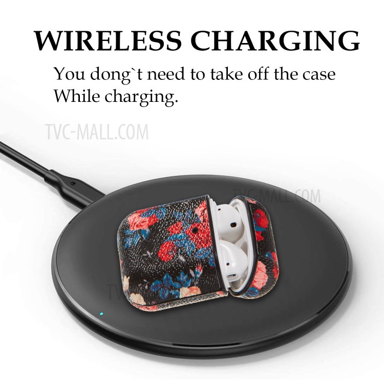 Flower Pattern Printing Skin PC Protective Earphone Case for Apple AirPods with Charging Case (2016)/(2019)/Wireless Charging Case (2019) - Style A-6