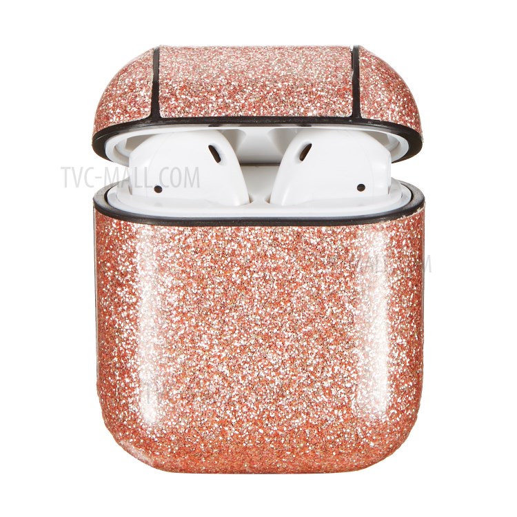 Glitter Powder Series PC Protective Earphone Case for Apple AirPods with Charging Case (2016)/(2019)/Wireless Charging Case (2019) - Orange-1