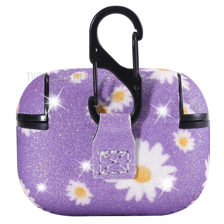Daisy Pattern Printing Skin PC Protective Earphone Case for Apple AirPods Pro - Purple-4