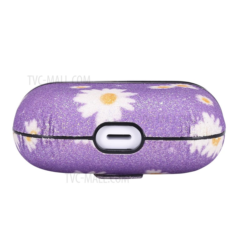 Daisy Pattern Printing Skin PC Защитные Наушники Для Apple AirPods Pro - Пурпурный-6