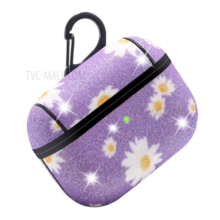 Daisy Pattern Printing Skin PC Protective Earphone Case for Apple AirPods Pro - Purple-7