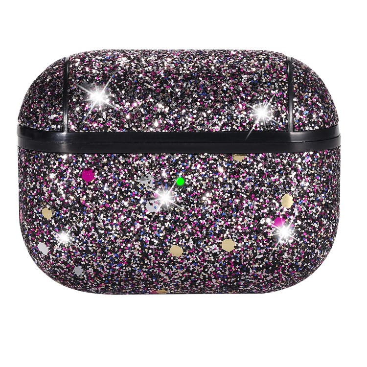 Heart Shape Glitter Sequins Series PC Protective Earphone Case for Apple AirPods Pro - Claret-2