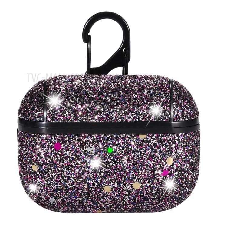 Heart Shape Glitter Sequins Series PC Protective Earphone Case for Apple AirPods Pro - Claret-3