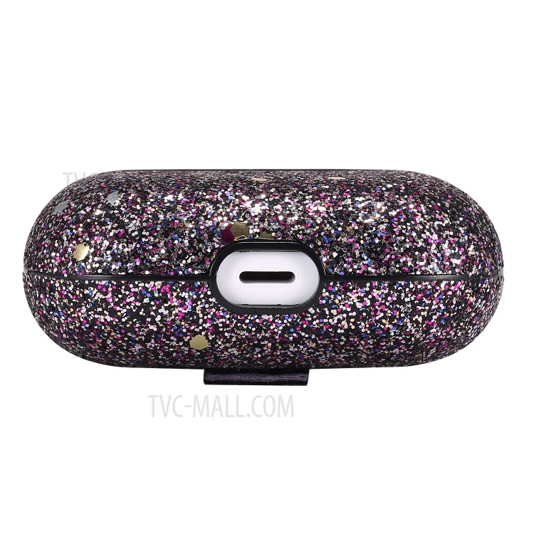 Heart Shape Glitter Sequins Series PC Protective Earphone Case for Apple AirPods Pro - Claret-6