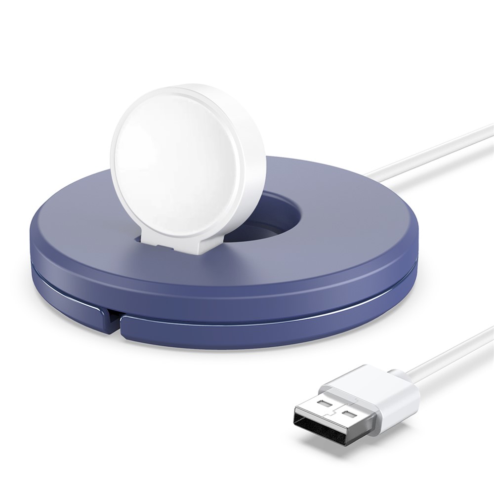 QS-03 Tragbare Folding Wireless Ladegerät Kabel Wicker Stand Dock Für Samsung Galaxy Watch Active / Active2 / Watch3 - Blau-1