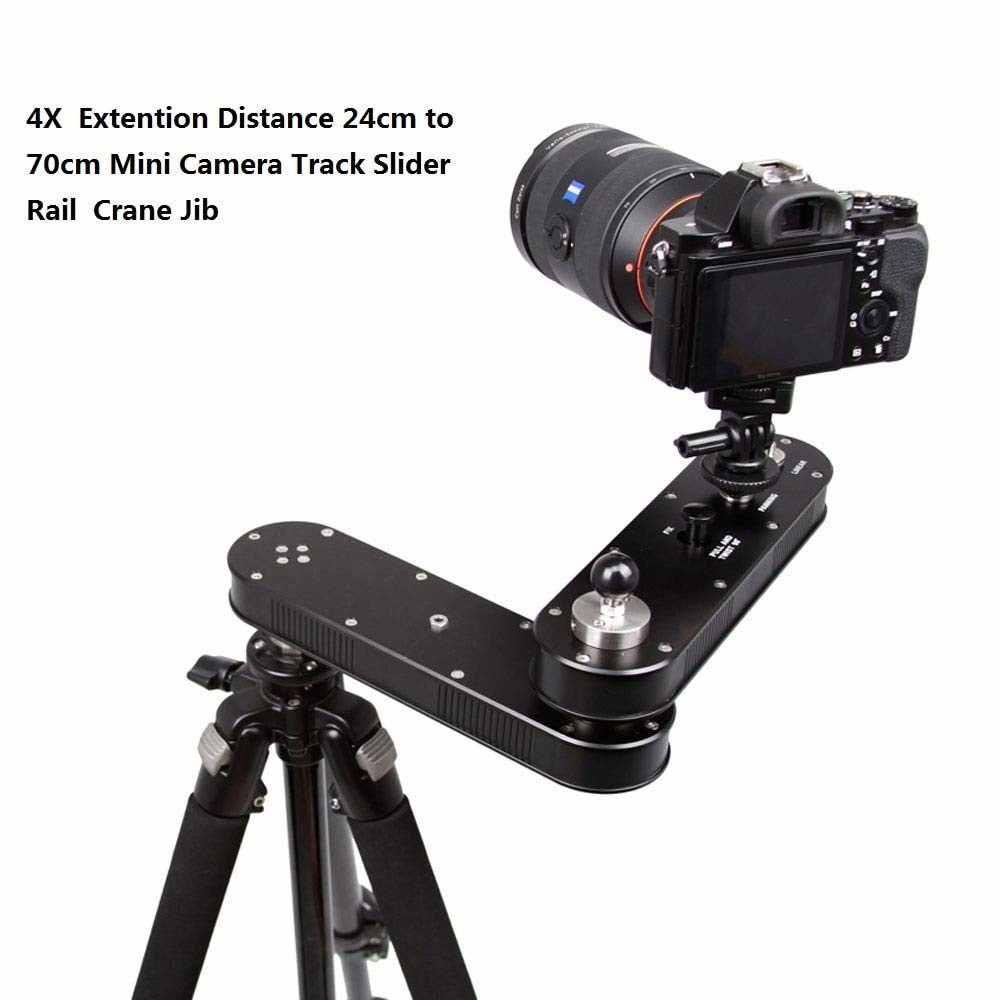 Mini Camera Track Slide Rail Crane Jib 4X Extention Distance 24cm to 70cm-2