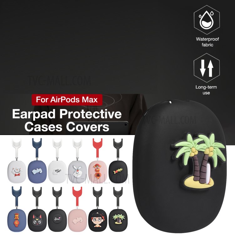 Silicone Cartoon Earmuff Protective Cover for AirPods Max Bluetooth Headset - Baby Blue + Cow-11