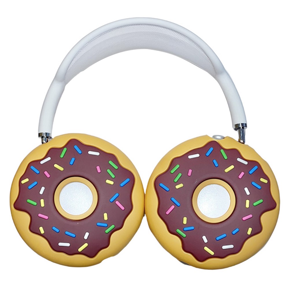 For AirPods Max with USB-C / Max 1 Pair Cartoon Design Silicone Earmuff Shell Headphone Protective Cover - Doughnut