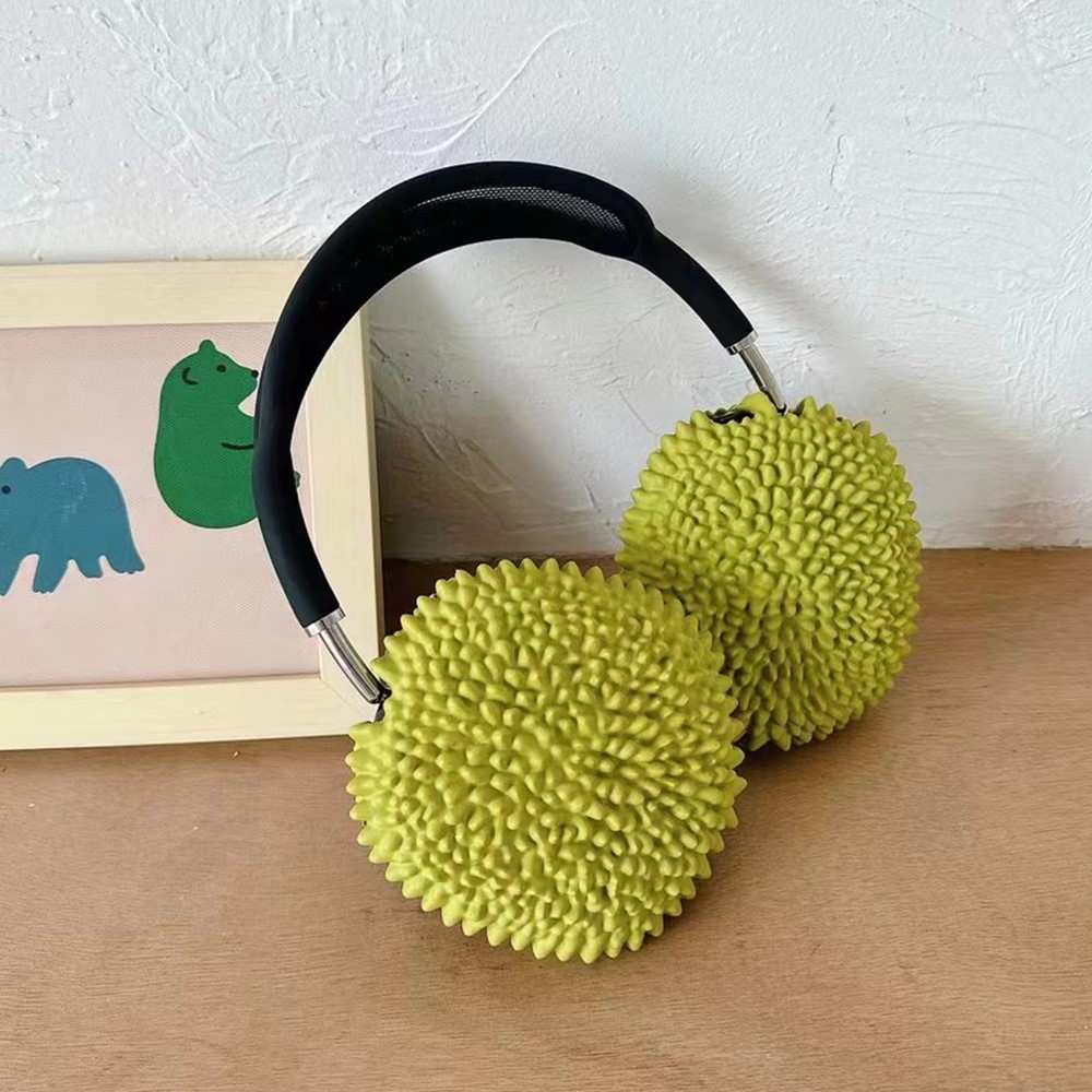 For AirPods Max with USB-C / Max 1 Pair Cartoon Design Silicone Earmuff Shell Headphone Protective Cover - Durian
