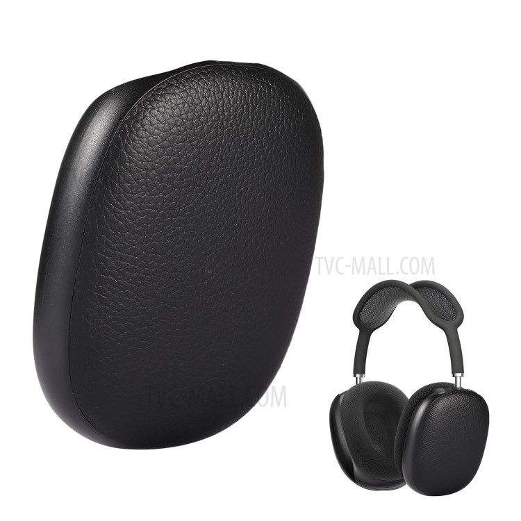 Genuine Leather Litchi Texture Headphone Protective Case Cover for Airpods Max - Black-3