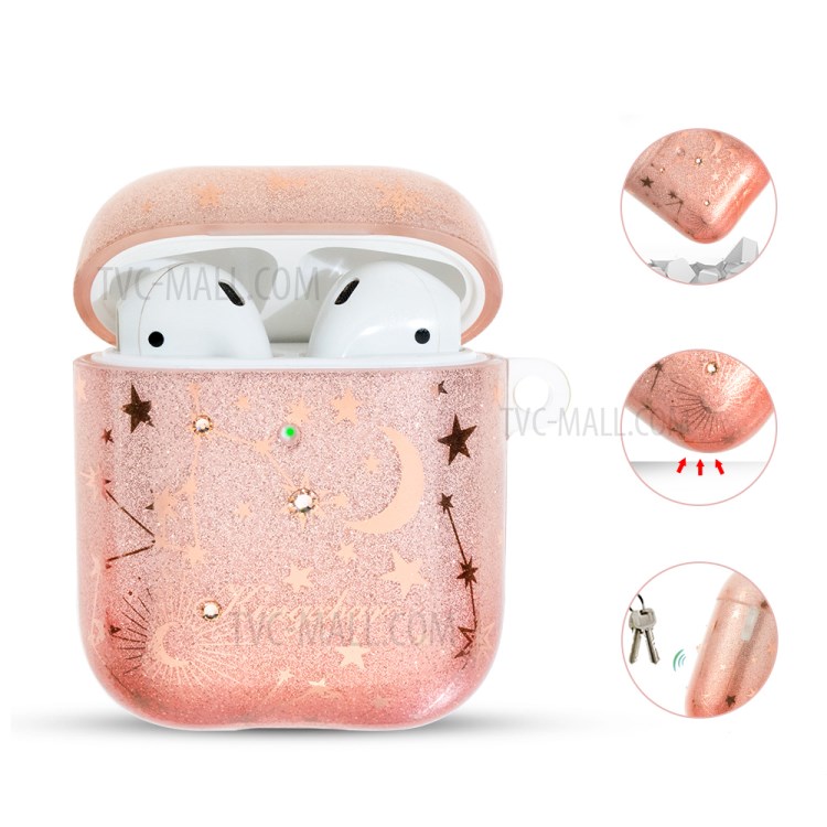 KINGXBAR Star Moon Series Protective Case Earphone Cover for Apple AirPods Pro - Rose Gold-3