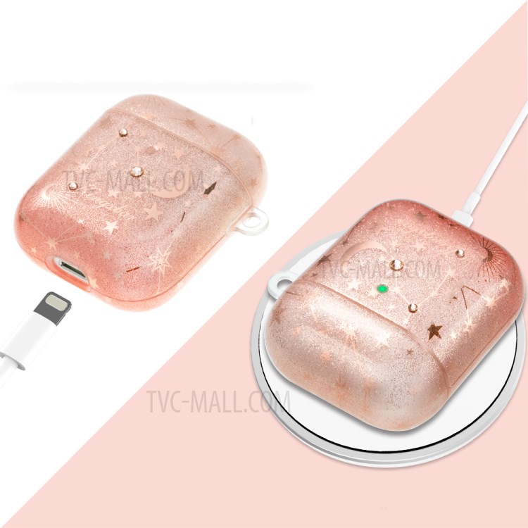 KINGXBAR Star Moon Series Protective Case Earphone Cover for Apple AirPods Pro - Rose Gold-4