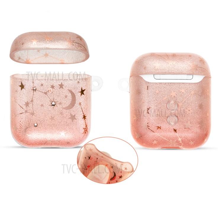 KINGXBAR Star Moon Series Protective Case Earphone Cover for Apple AirPods Pro - Rose Gold-5