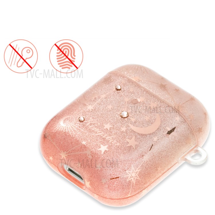 KINGXBAR Star Moon Series Protective Case Earphone Cover for Apple AirPods Pro - Rose Gold-6