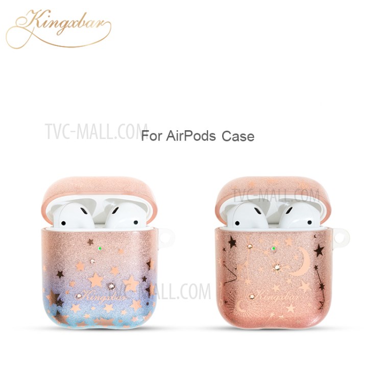 KINGXBAR Star Moon Series Protective Case Earphone Cover for Apple AirPods Pro - Rose Gold-7