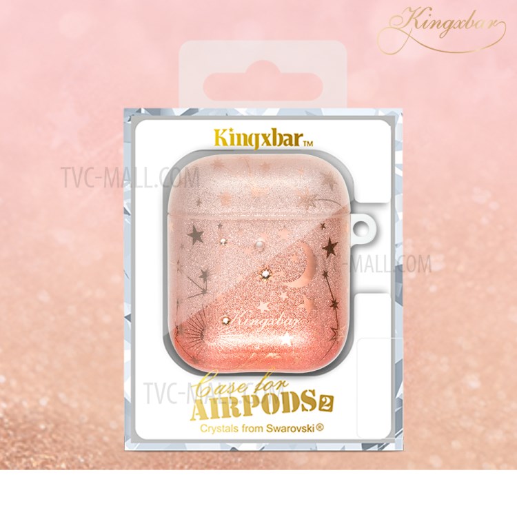 KINGXBAR Star Moon Series Protective Case Earphone Cover for Apple AirPods Pro - Rose Gold-8