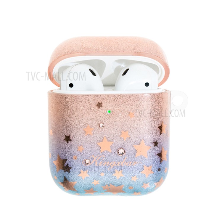KINGXBAR Star Moon Series Protective Case Earphone Cover for Apple AirPods Pro - Rose Gold / Blue-1