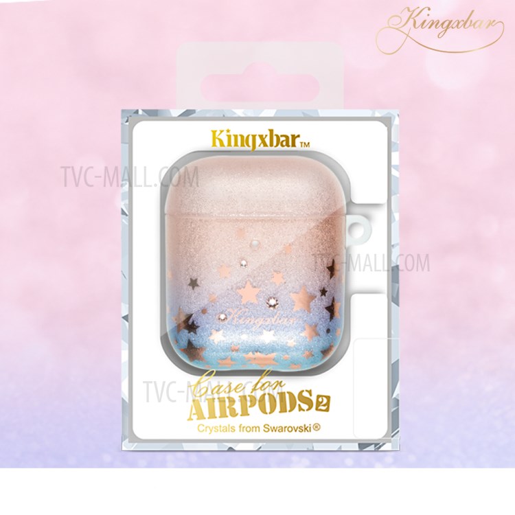 KINGXBAR Star Moon Series Protective Case Earphone Cover for Apple AirPods Pro - Rose Gold / Blue-7