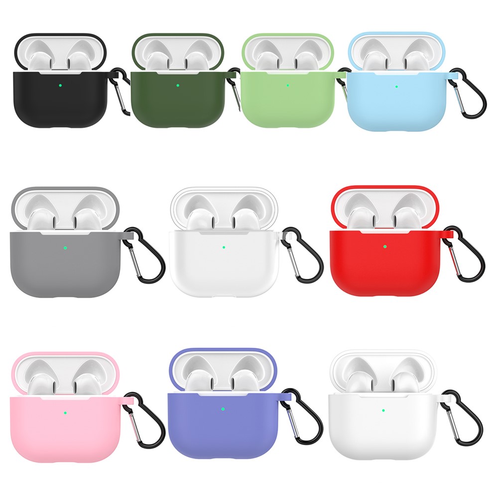 Solid Color Silicone Earphone Cover Protector for Apple AirPods Pro 4 - White-6