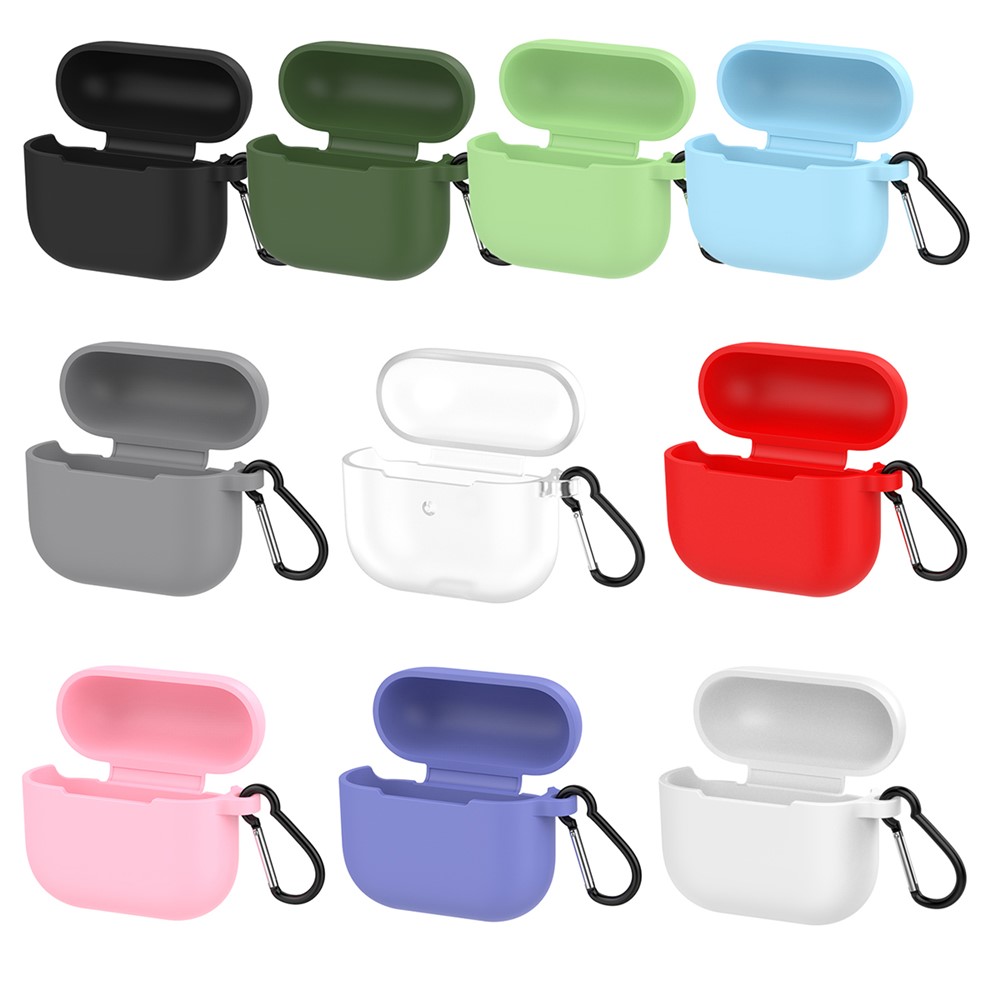 Solid Color Silicone Earphone Cover Protector for Apple AirPods Pro 4 - White-7
